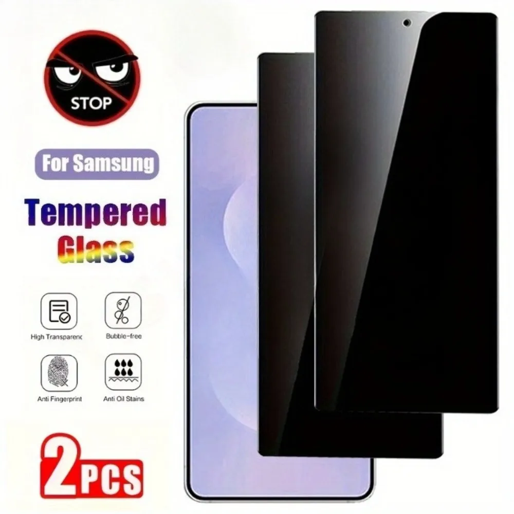 2 Stück Sichtschutz-Displayschutzfolie für Samsung Galaxy S25 S24 Ultra S23 S21 S22 Plus S24 S23 S21 FE Vollständige Abdeckung aus gehärtetem Glas