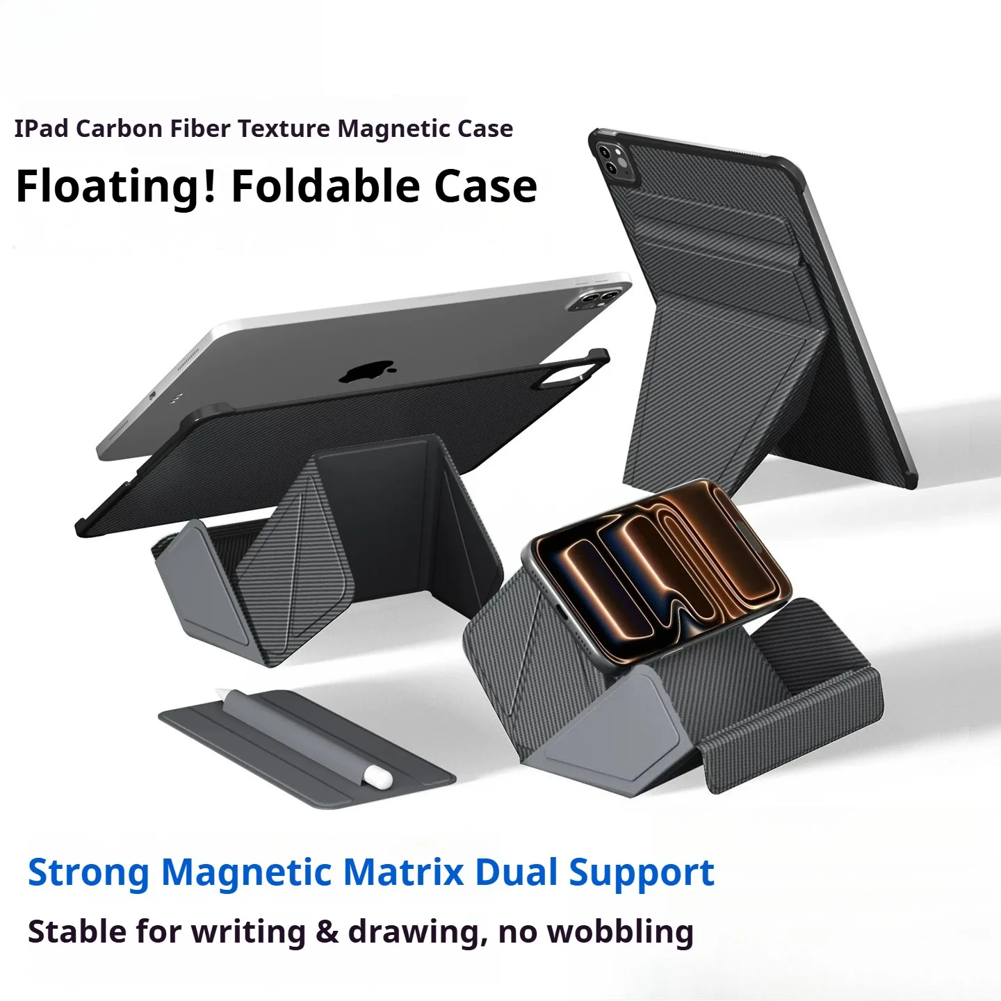 RBP for iPad A16 11/10th Gen Floating Heightening Bracket, for iPad Air 8/7/6/5/4 Pro11/13 Inch Mini 67 Detachable Magnetic Case