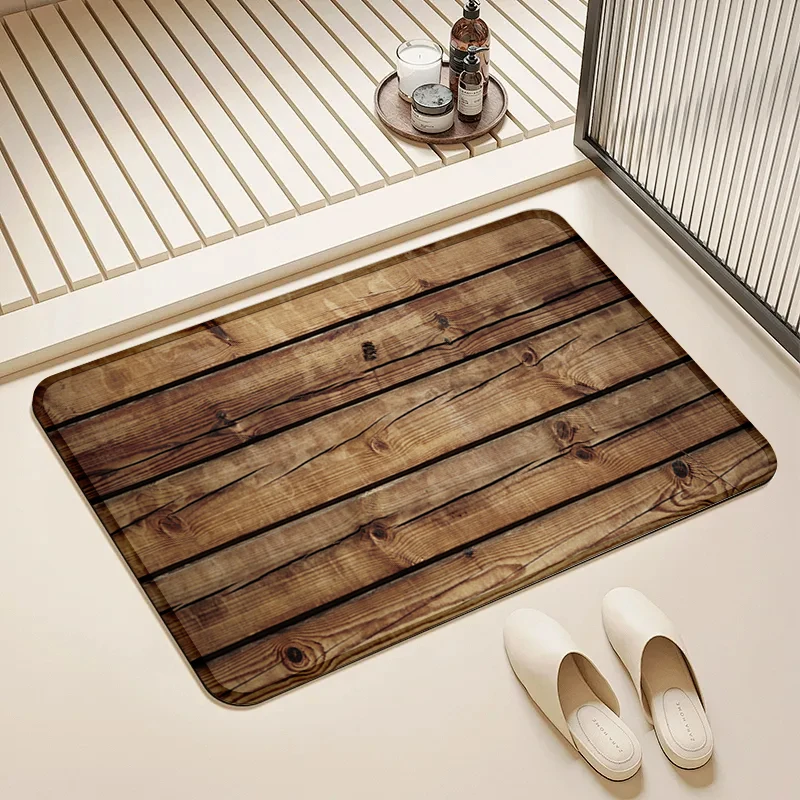 

Vintage Wood Pattern Doormat Non-Slip Floor Mat Home Entrance Door Rug Rustic Decor Kitchen Bathroom Living Room