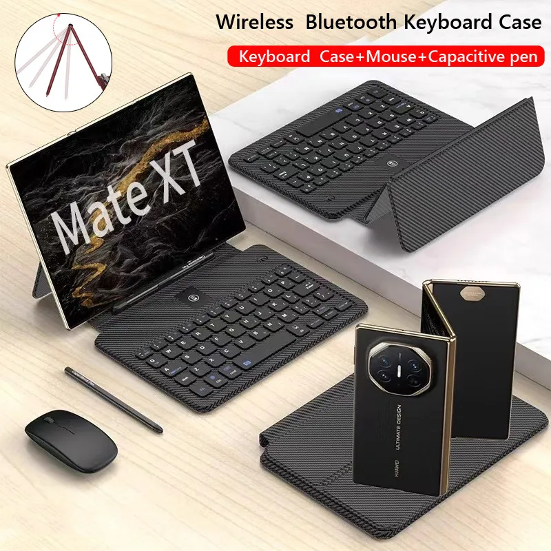 

Keyboard Case for Huawei Mate XT MateX6 XT MateX5 MateX3 MateX2 Xs 2 Bluetooth Magnetic with Folding Stents and Mouse Stylus Pen