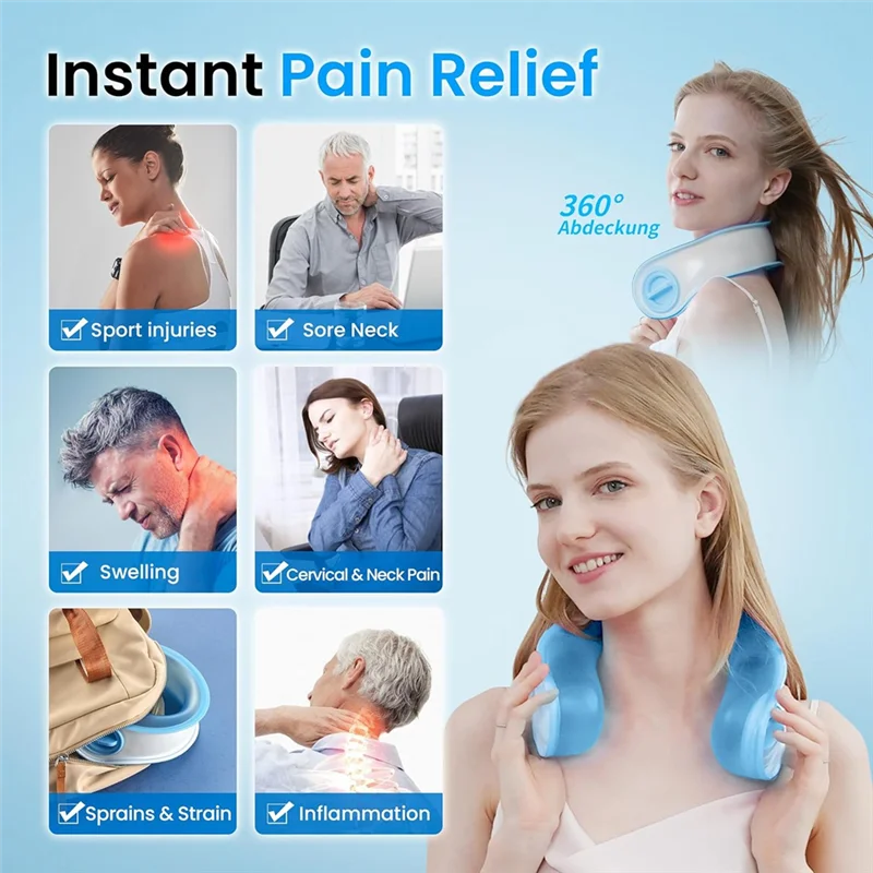 

B48B-Neck Cooler Pack Reusable Ice Shoulder Wrap Relief Cooling Tube For Outdoor Workers Sports, Stress,Injuries Travel