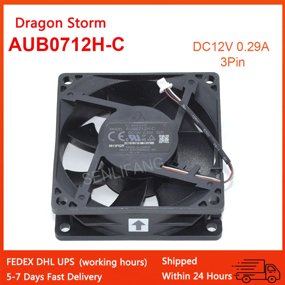 New 70x70x25mm 3Pin For Delta AUB0712H-C XER DC12V 0.29A Server Square Cooling Fan