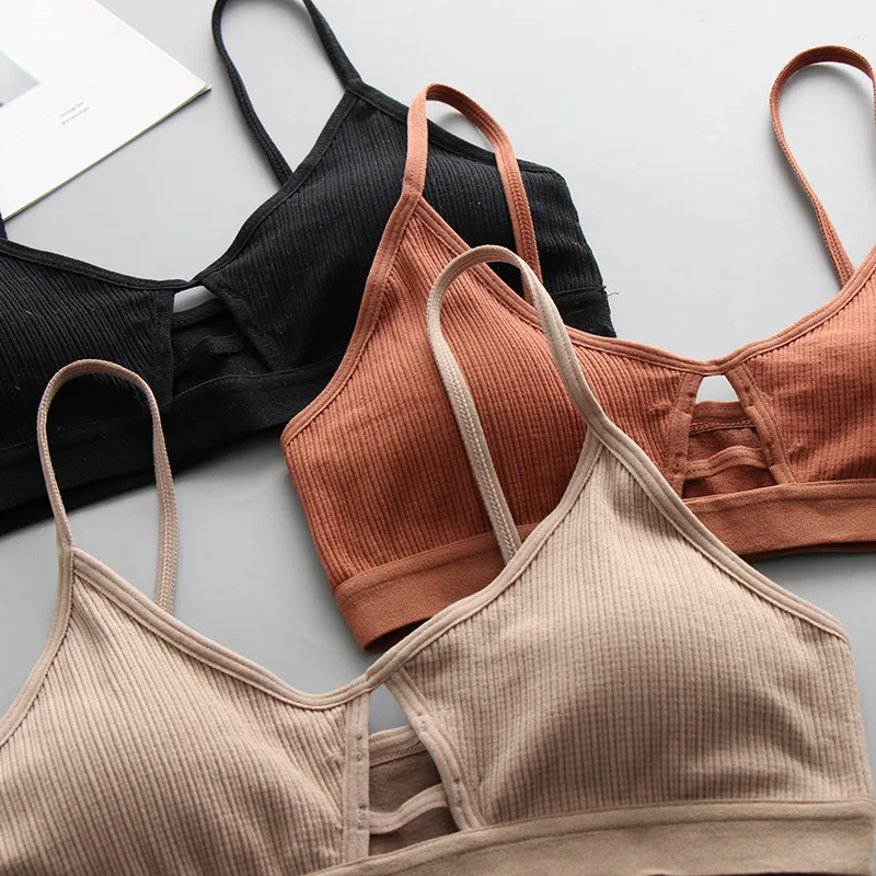 1PC Women's Sexy Cotton Sports Bra Tube Top Hollow Seamless Wireless Push-Up Bralette for Active Lingerie image 4