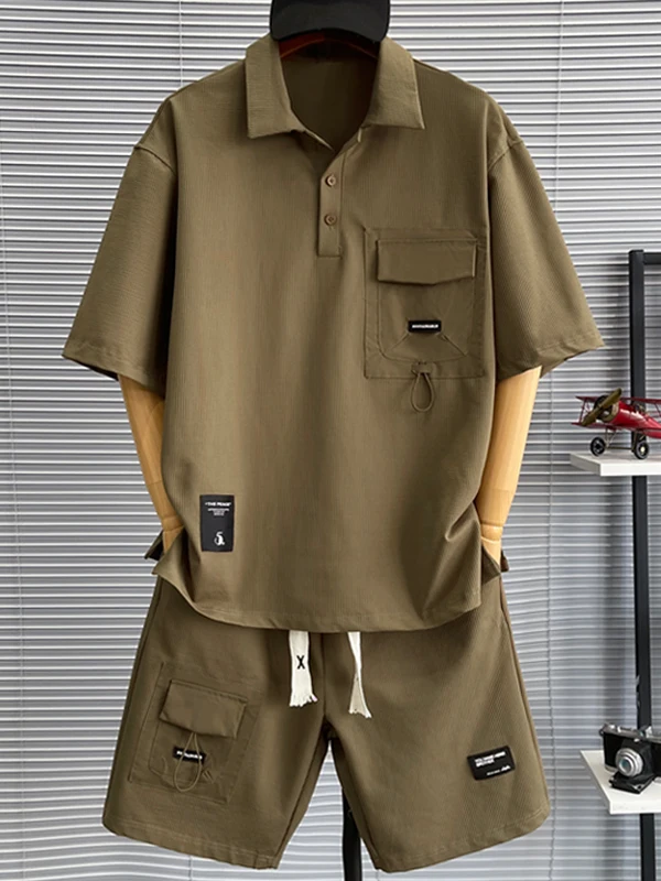 

Men's ort Sve T-irt irt Summer 2025 New Arrival Clete Set Casual Sportswear Polyester Fiber plus Size