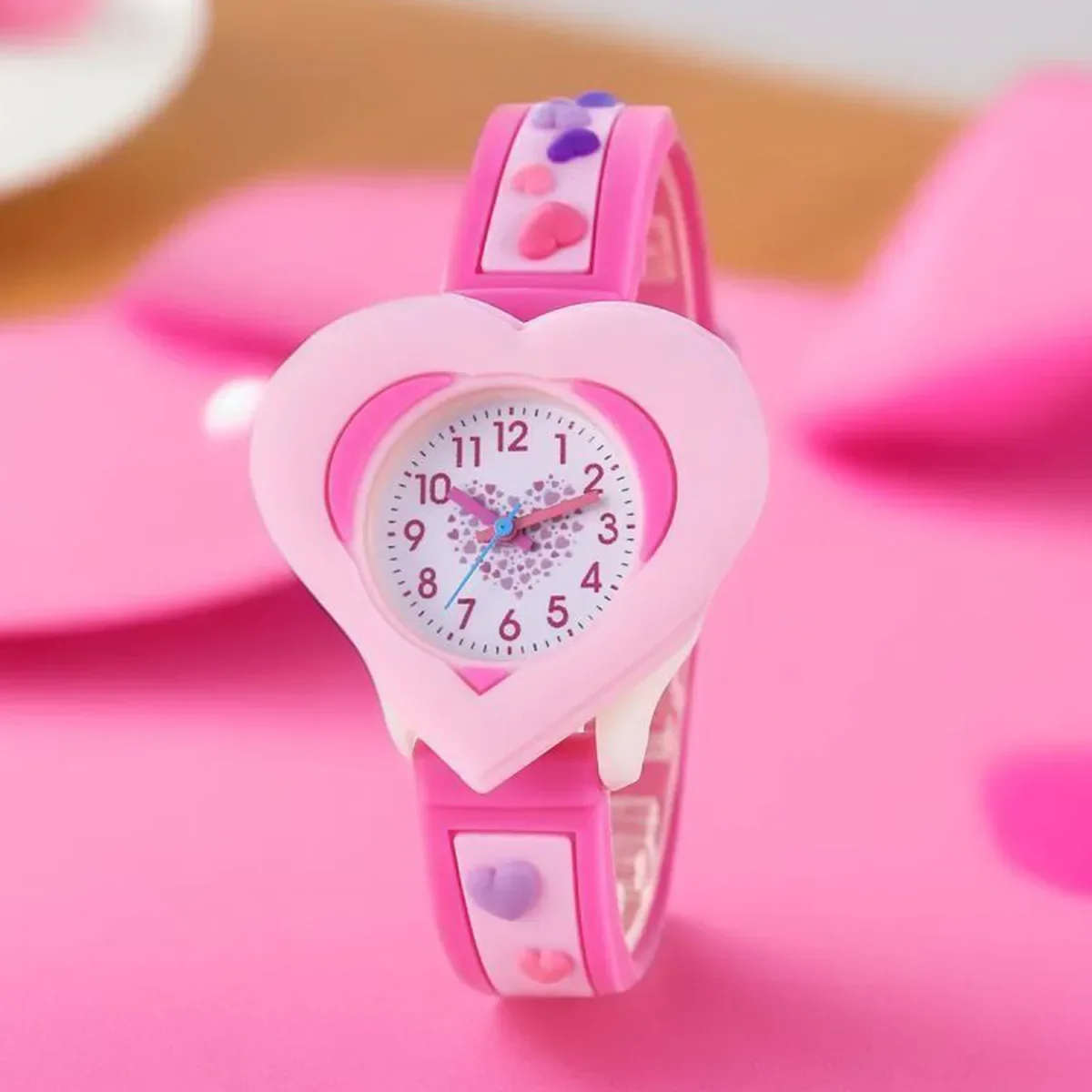 New Love Children\'s Student 3D Quartz Watch Learn To Recognize The Time Send Gifts Silicone Cute Personalized Children\'s Watch