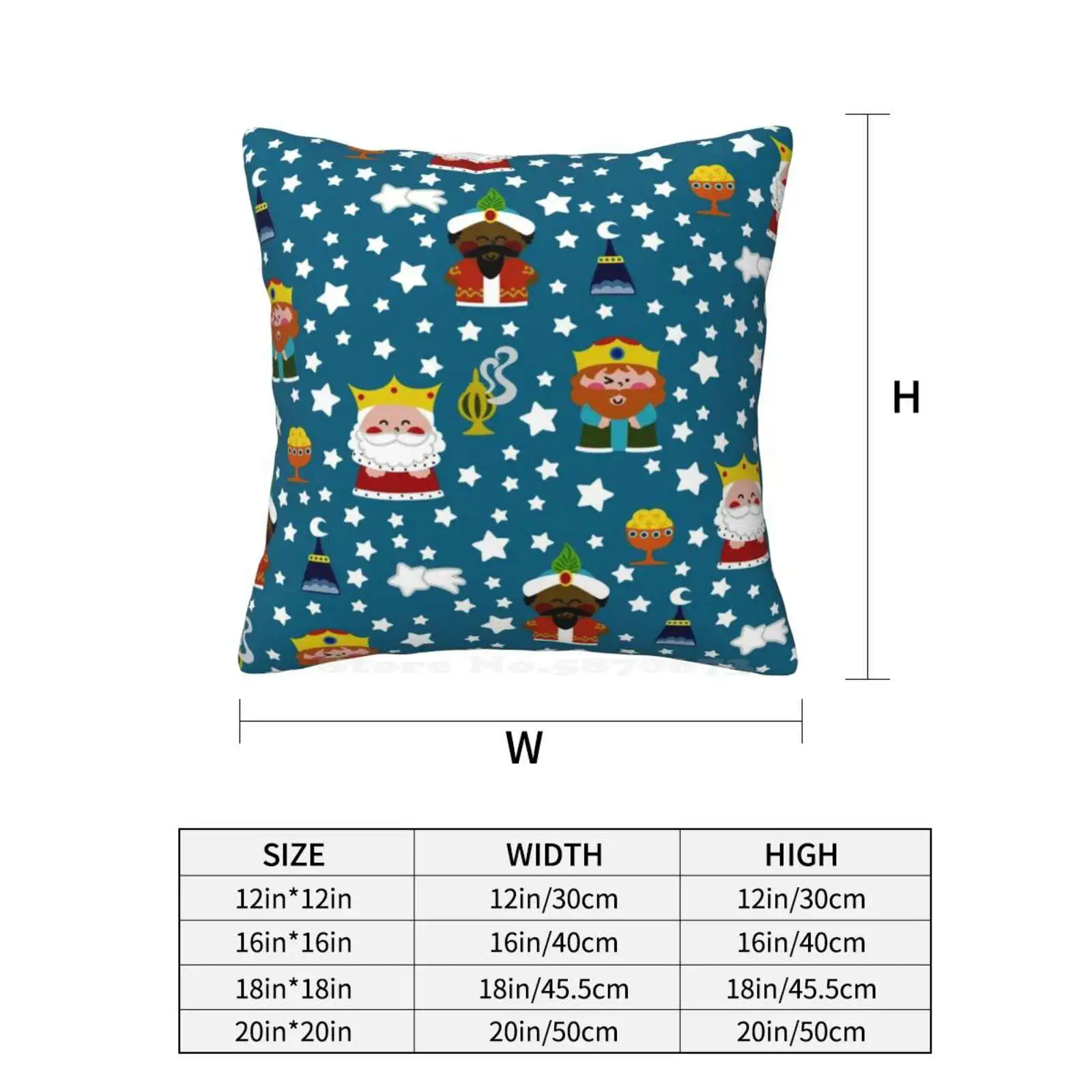 Three Wise Men Home Sofa Car Waist Throw Pillowcase Epiphany Holiday Christmas Holly Sacred Christian Jesus Children Gold