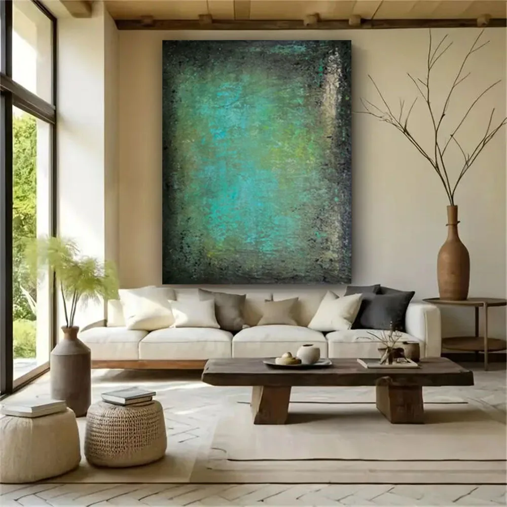 

100% Handmade Textured Oil Painting On Canvas Pendant Black Sand Beach Abstract Wall Art Hang Poster For Living Room Decor Mural