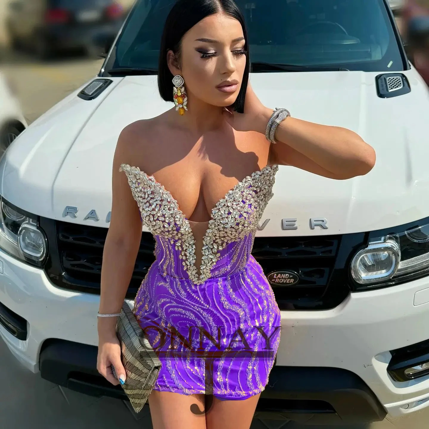 Customized Sexy Mini Homecoming Dresses for Teens V Neck Crystals Saudi Arabric Prom Evening Gown Plus Drop Ship 2513 image 6