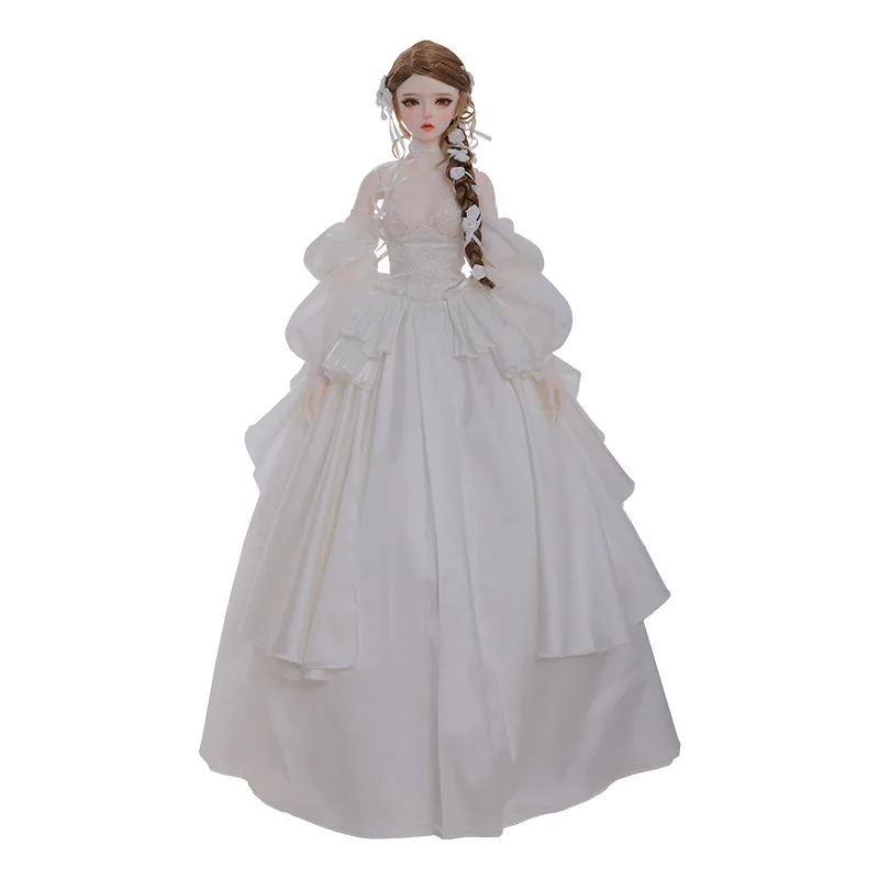 Qing BJD Doll 1/3 With SID High heels Body White Satin Wedding Dress Modelling Resin Art Toys Gift Doll for Girl Fairy doll