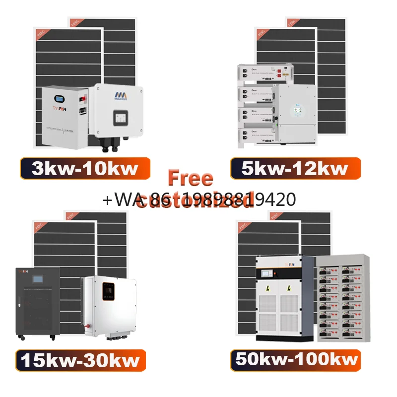 Hybrid 30kw Residential Solar Pv Off Grid 10kw Solar Power System Home Panneau Solaire 3kw Kit Sollar Panels System End Invertor