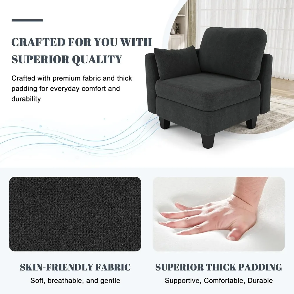 Sofá cama seccional, sofá cama modular de 6 plazas, cómodas sofás seccionales, sofás convertibles con otomanos, Mod