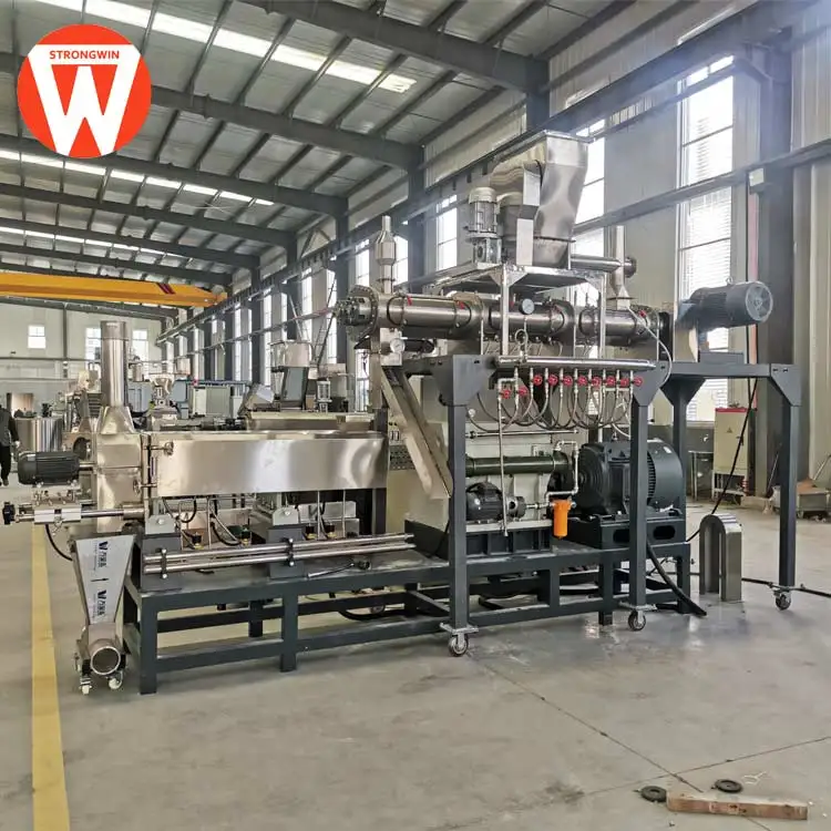 automatic floating fish feed machine full production line dry dog food making machine（Customized products, please consult）