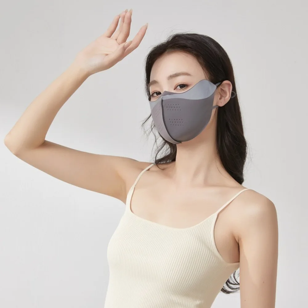 Новая дышащая маска из ледяного шелка, моющаяся анти-УФ-маска для лица для верховой езды, пылезащитная солнцезащитная маска, подарок