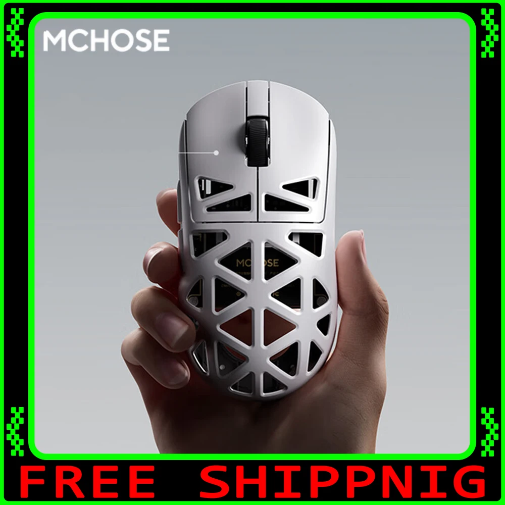 

MCHOSE A7X Ultra Wireless Mouse Tri Mode Mouse Paw3950 TI 8000Hz Magnesium Alloy Hollow Out Gaming Mice Gamer PC Accessories