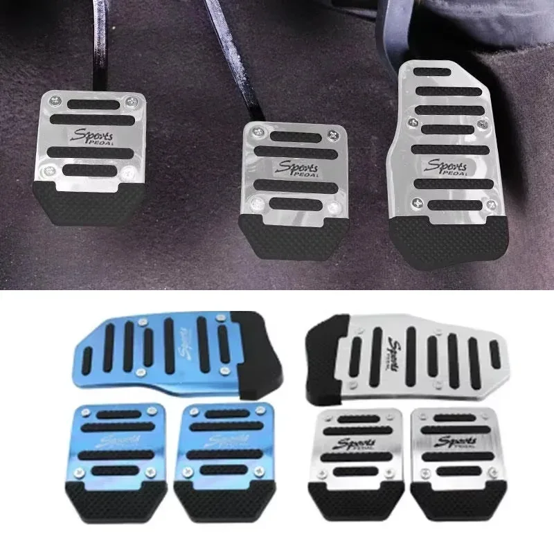 

Новый универсальный противоскользящий комплект накладок на педали для механической коробки передач (2/3 шт.), алюминиевые, красные/синие/серебристые, автомобильные аксессуары