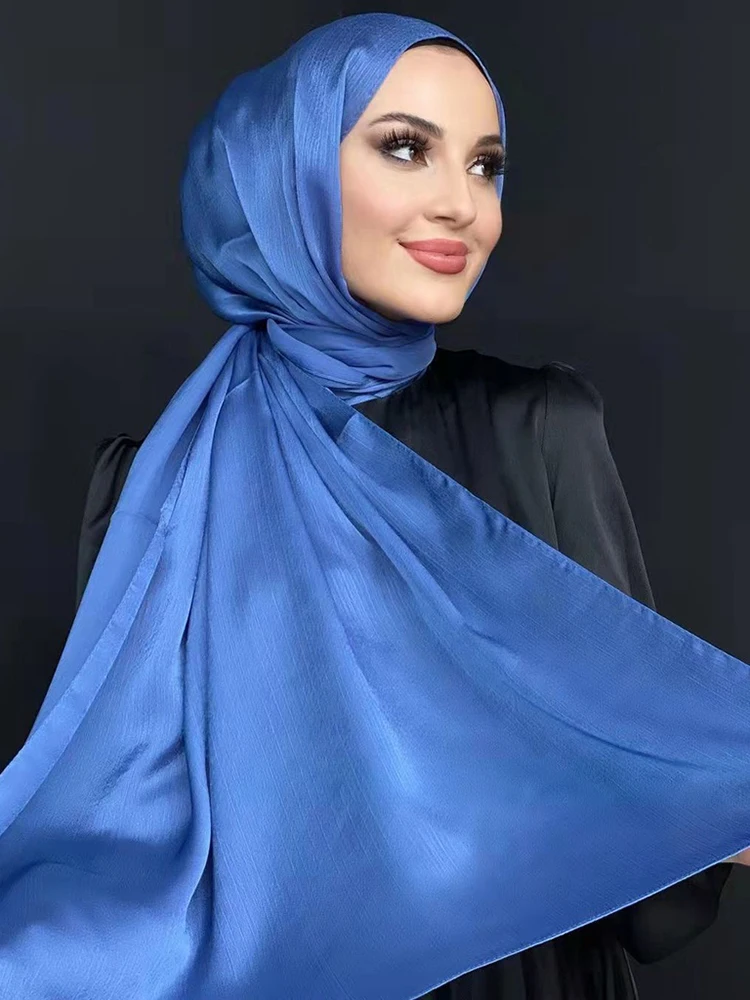 Muslim scarf shawl women luxury abaya silk satin hijab ramadan hijabs for woman abayas jersey dress turban instant undercap cap