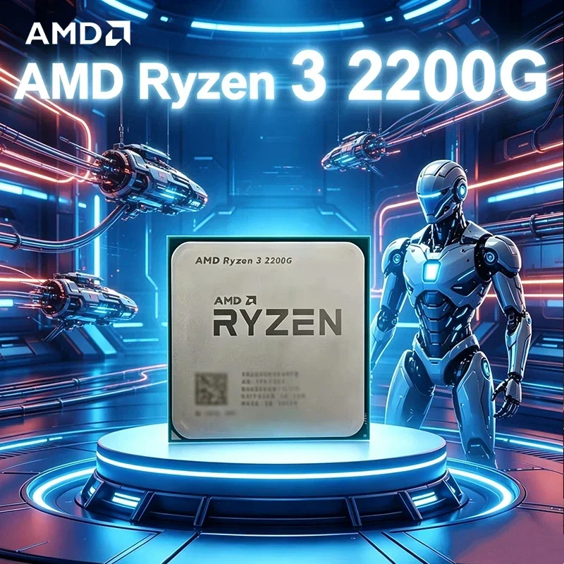 AMD Ryzen 3 2200G Used R3 2200G 3.5 GHz Zen 0.014 Quad-Core Quad-Thread CPU YD2200C5M4MFB Socket AM4 Without cooler