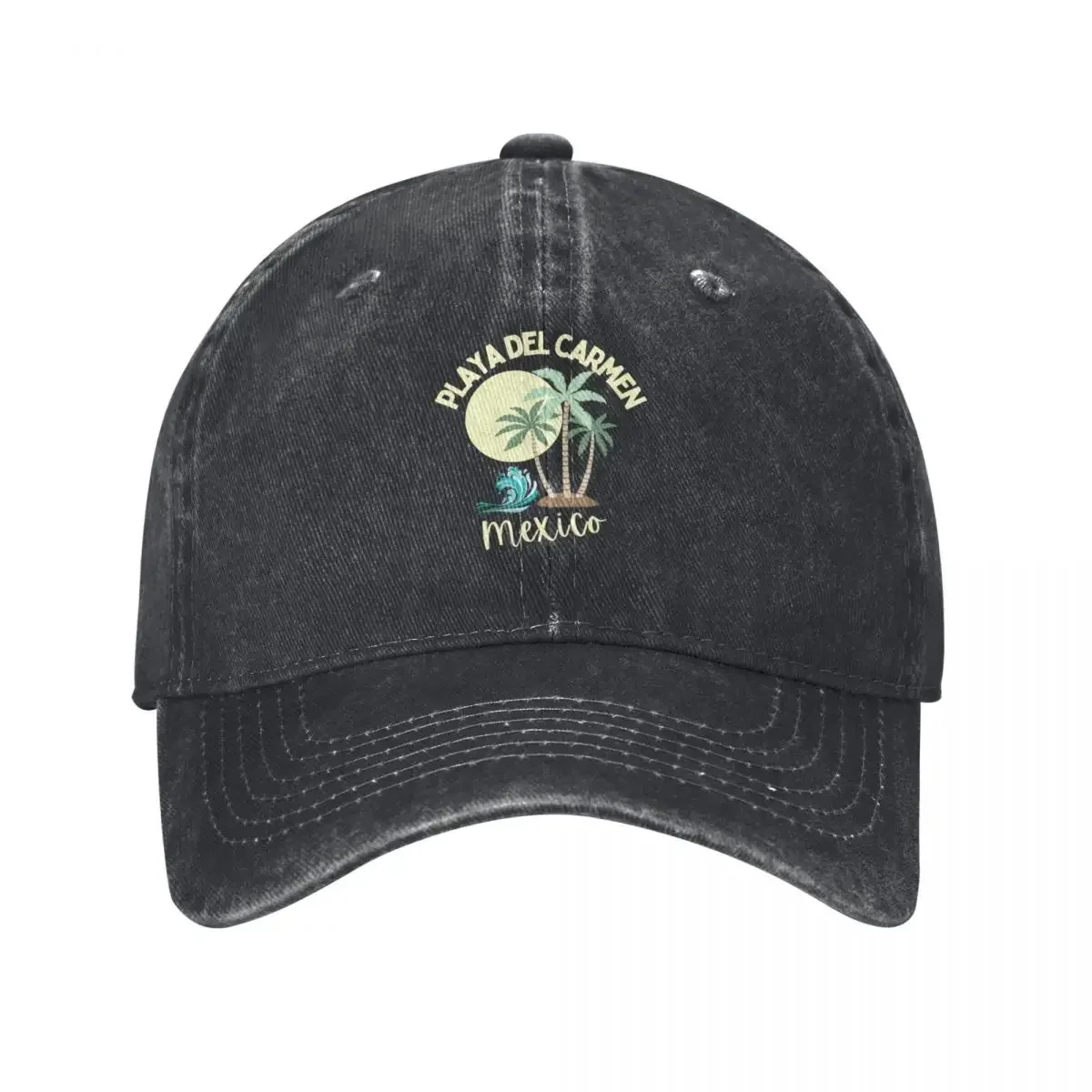 

Pastel Playa Del Carmen Mexico - Pale Yellow - Beach / Vacation / Cruise Baseball Cap Golf Cap Girl'S Hats Men's