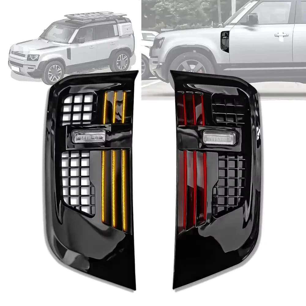 

Car Auto Parts Tuning Air Vent Side Vents Grill Left And Right With Light For Land Rover Defend 2020-2025