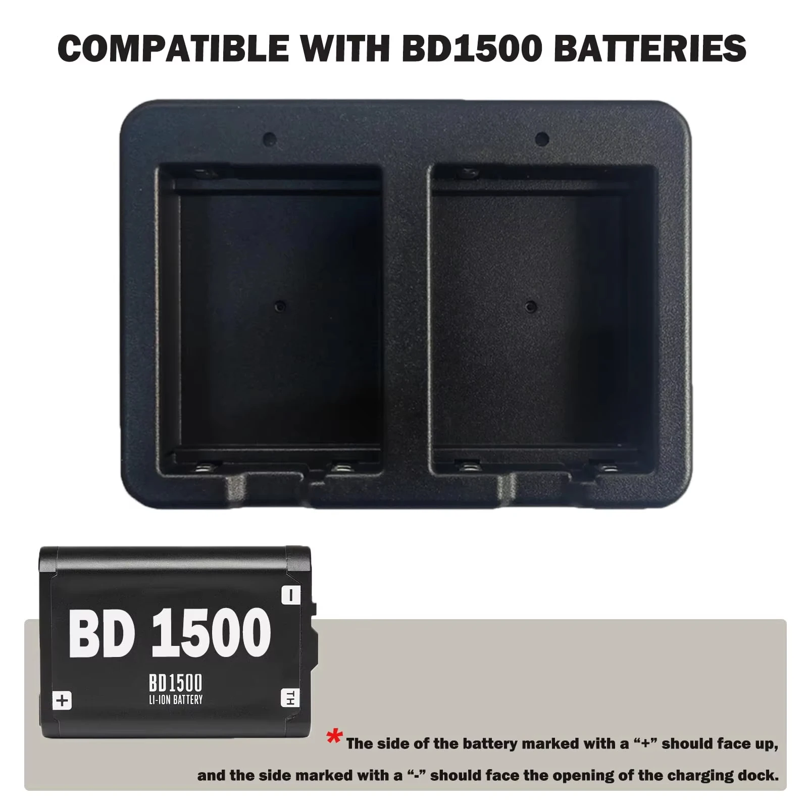 Rapid Headlamp Battery Charging Station Dual Charger Compatible with Black Diamond BD1500 Battery (Batteries Not Included)