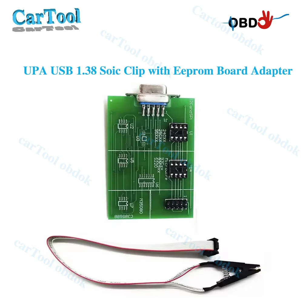 

2025 UPA USB 1.38 Soic Clip with Eeprom Board Adapter Works with UPAUSB V1.38 and XPROG ECU Chip Porgrammer