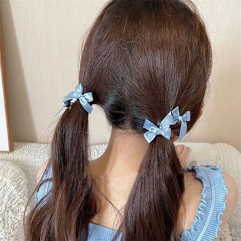 5Pcs/set Small Bowknot Hairpin For Girls Summer Cute Sweet Bangs Clip Mini Bows Hairslide Headwear Hair Accessories For Children