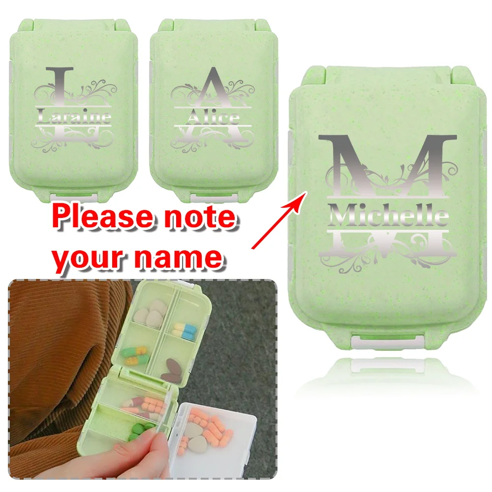 

Personalized Customized Name Portable medicine box Travel Medicine Container Pill Drug Dustproof Case Pills Mini Dispenser