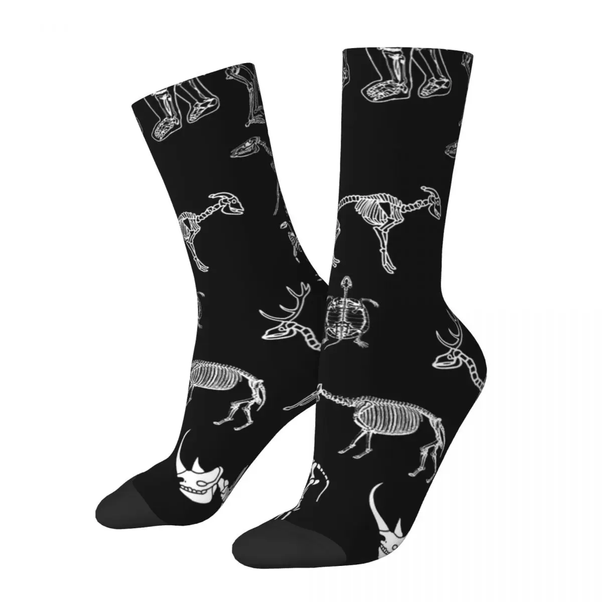 Scheletri animali fossili di dinosauro calze Design moda calzini invernali antibatterici calzini donna uomo sport all'aria aperta calzini morbidi