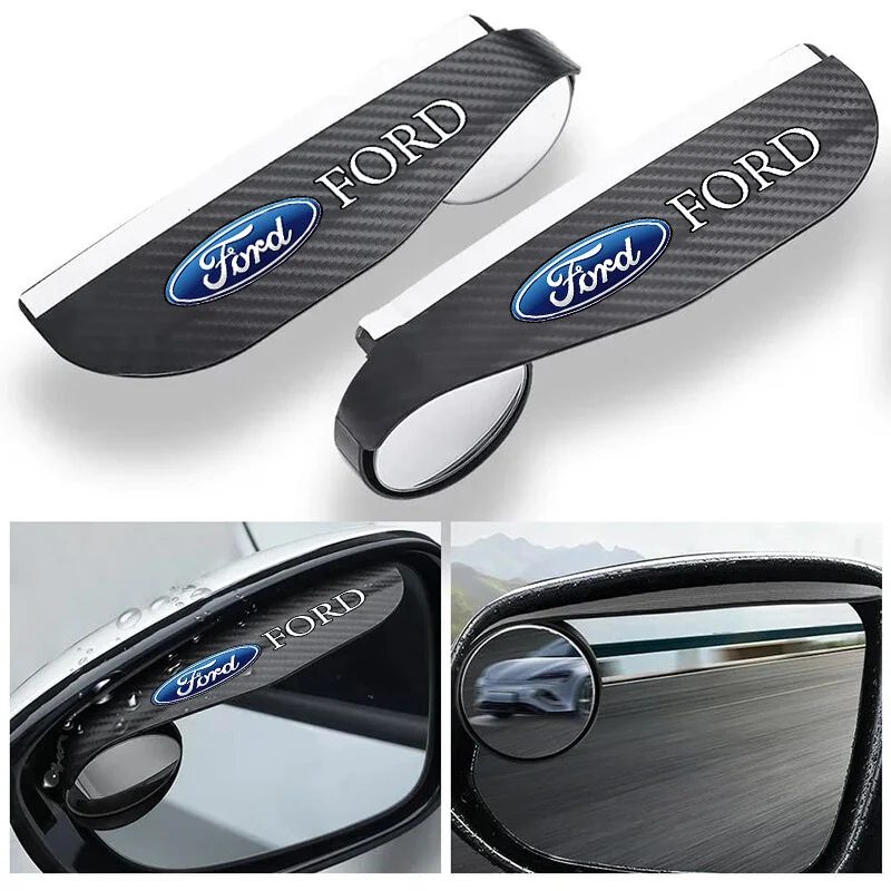 Espejo convexo gran angular Circular para coche, ceja de lluvia lateral para Ford Ranger Fiesta Escape Ecosport Focus F-150 Mustang Fusion, 2 uds.