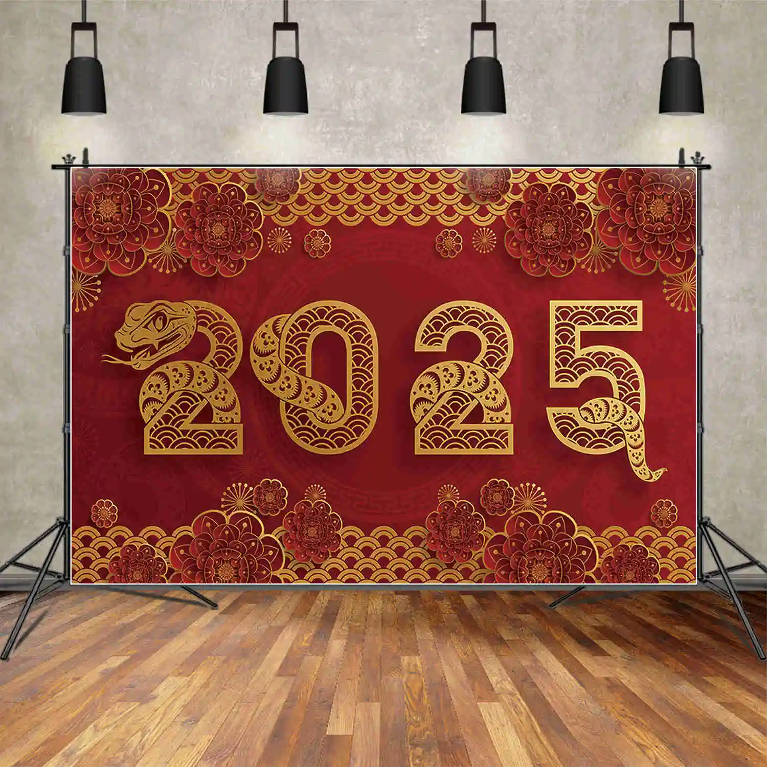 MOON.QG Chinese Spring Festival Background Photography Snake New Year 2025 Photocall Backdrop Child Studio Photobooth Supplies