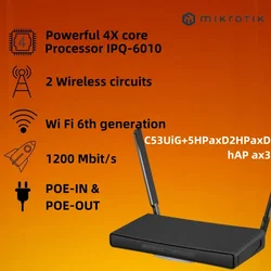 Mikrotik C53UiG+5HPaxD2HPaxD hAP ax3 Wireless POE router wifi6 1774 Mbps 2.5G Gigabit Ethernet WPA3 Dual Band 802.11ax