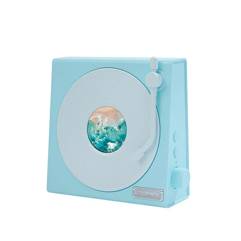 

New floating lyrics bluetooth speaker dynamic background vinyl retro white noise indoor ornament variable clock