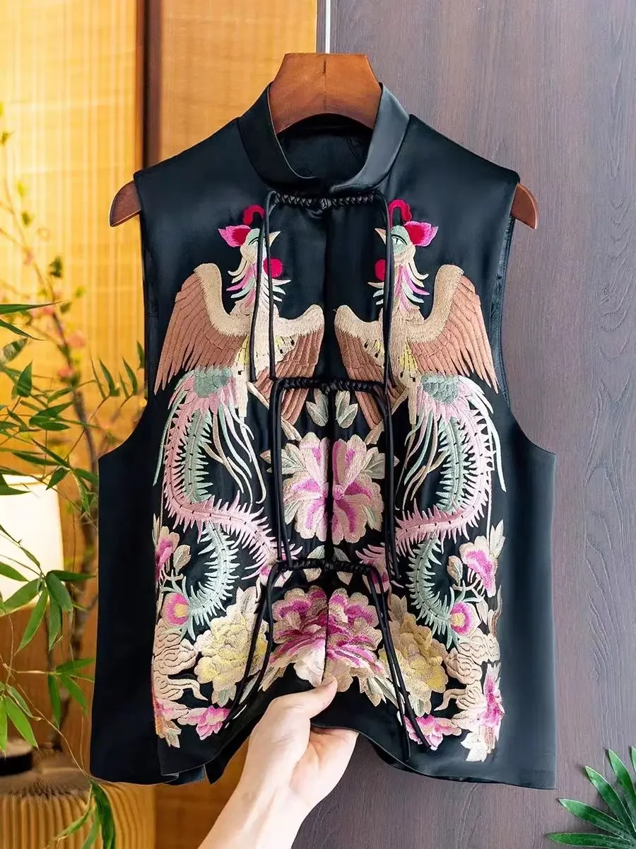 Retro Chinese Style Modern Women Vest Ropa Oriental Traditional Ethnic Gilet Clothes 2024 New Casual Jacket Hanfu Tops B995