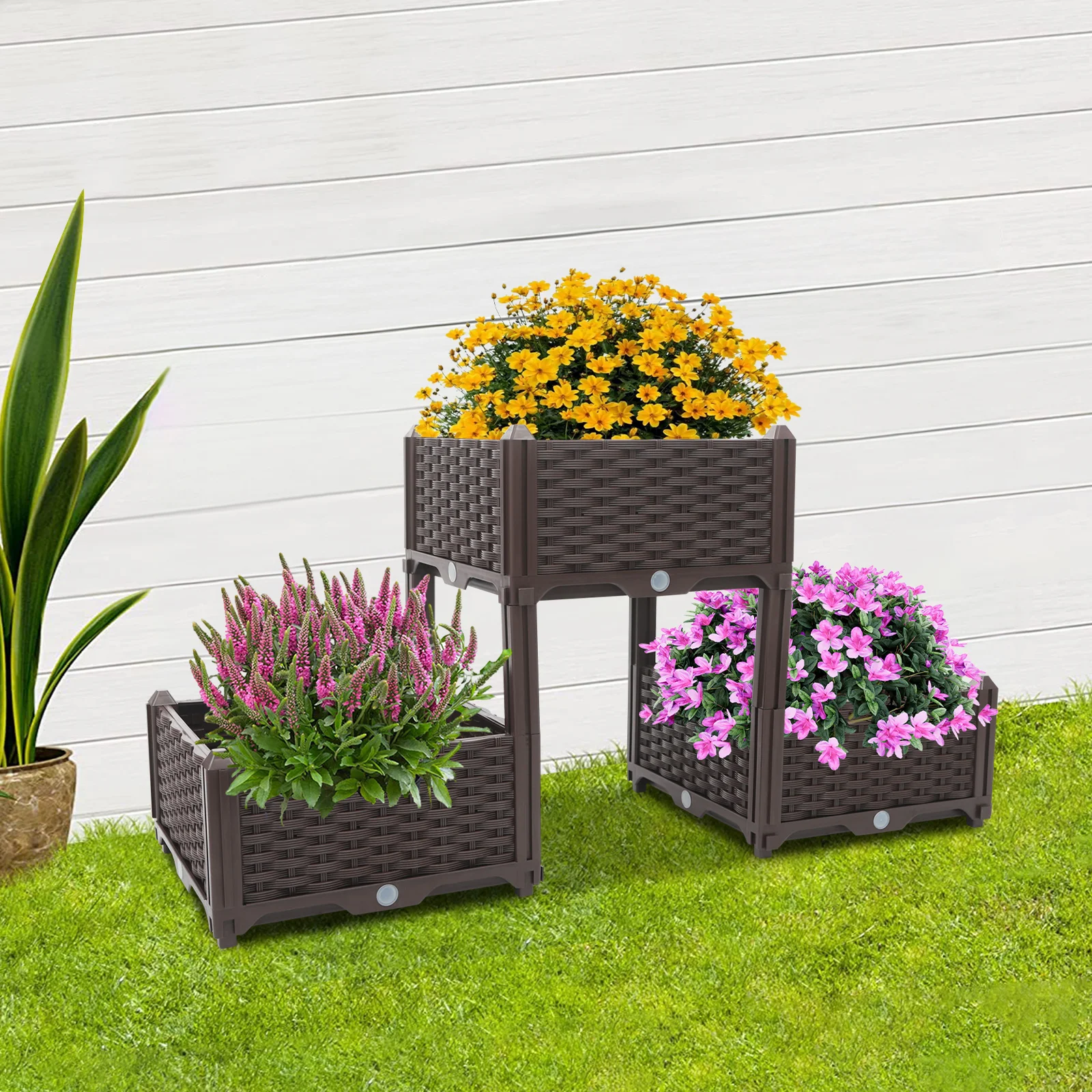 3-Tier Raised Planter Garden Box – Plastic Injection Molded – 44.49