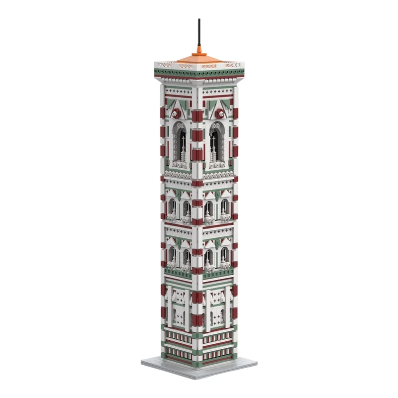 MOC Building Bricks Set Medieval Bell Tower Vintage Italian Detailed Realistic DIY Assembly Toy Collectible Display Scene