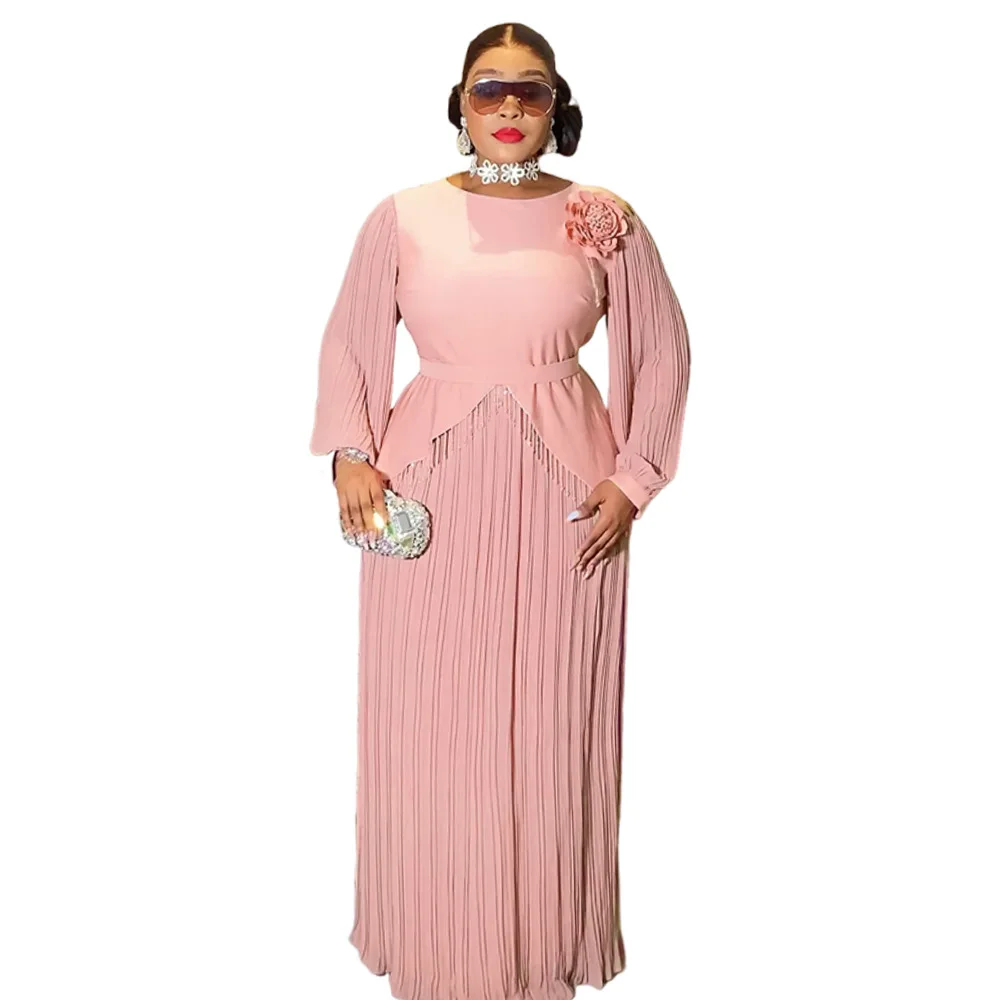 Abiti africani per donna 2025 Abbigliamento africano Abito lungo da sera taglie forti Abito lungo elegante in chiffon musulmano caftano