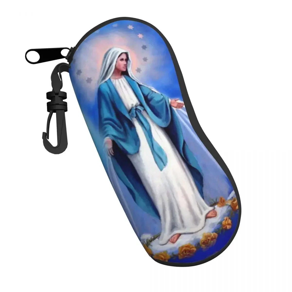 Custom Catholic Virgin Mary Shell Eyeglasses Case Men Women Fashion Our Lady of Fatima Glasses Case Sunglasses Box Pouch