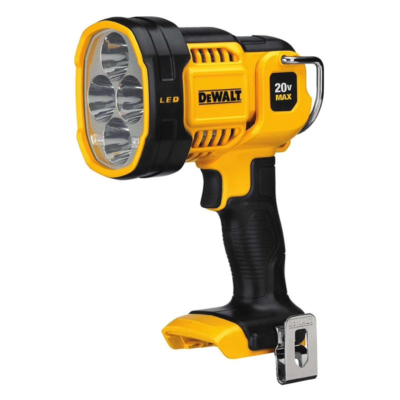 DEWALT DCL043 Jobsite LED Spotlight 20V Cordless 2 Brightness Settings Outdoors Indoor Construction Site Flashlight Bare Tool