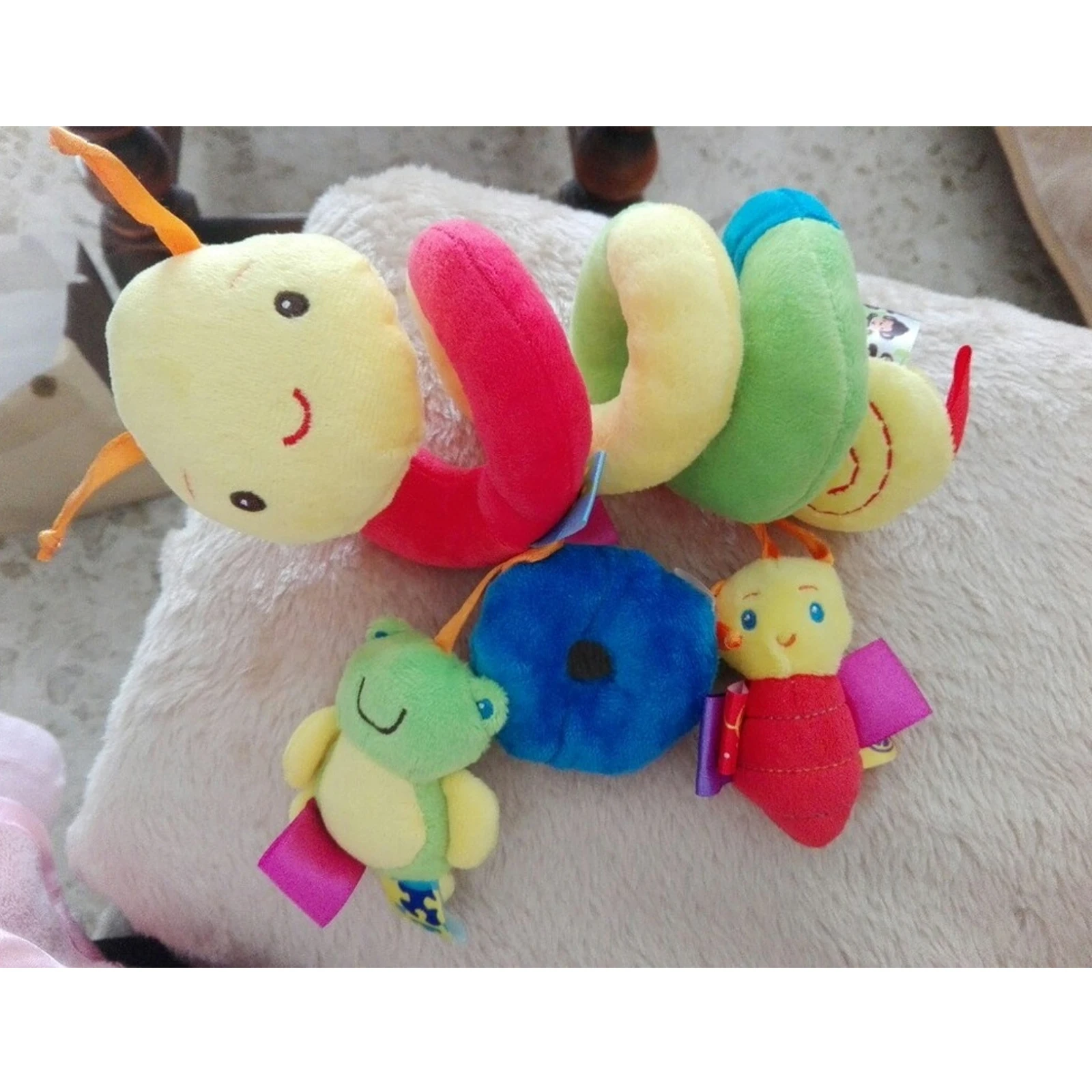 Cute Activity Musical Spiral Crib Stroller Car Seat Travel Hanging Toys Baby Boys Girls Rattles Toy