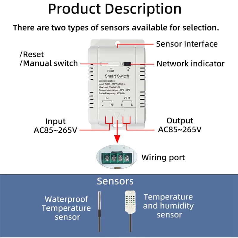 A52T Temperature And Humidity Switch Intelligent Thermostat Smart Wifi Smart 20AB Breaker For Ewelink Alexa Google