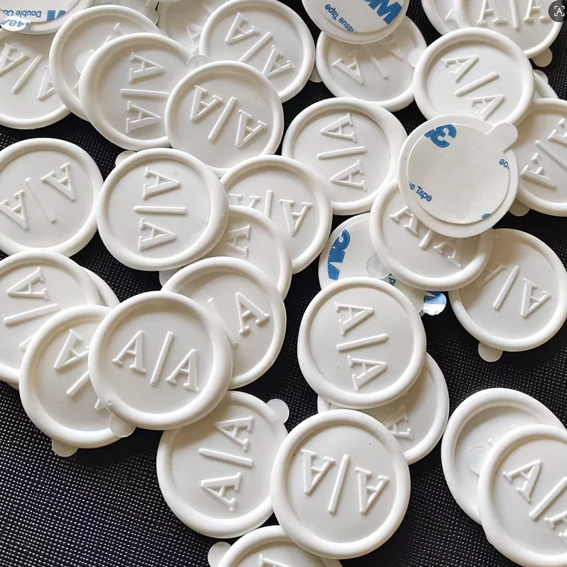 Custom White Gold Color Wedding Wax Seal Stickers, Custom Initials Wax Seals, Self Adhesive Sticker Personalized Logo Wax Sticke