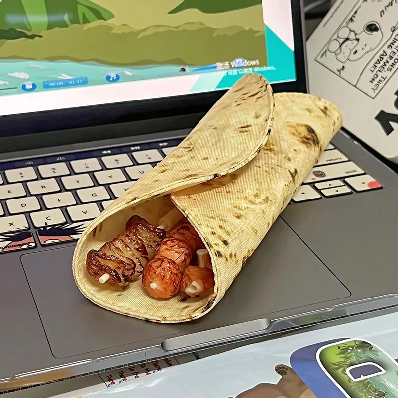 Tas penyimpanan alat tulis sekolah, kreatif lucu bentuk Multi fungsi tas penyimpanan simulasi makanan pulpen alat tulis