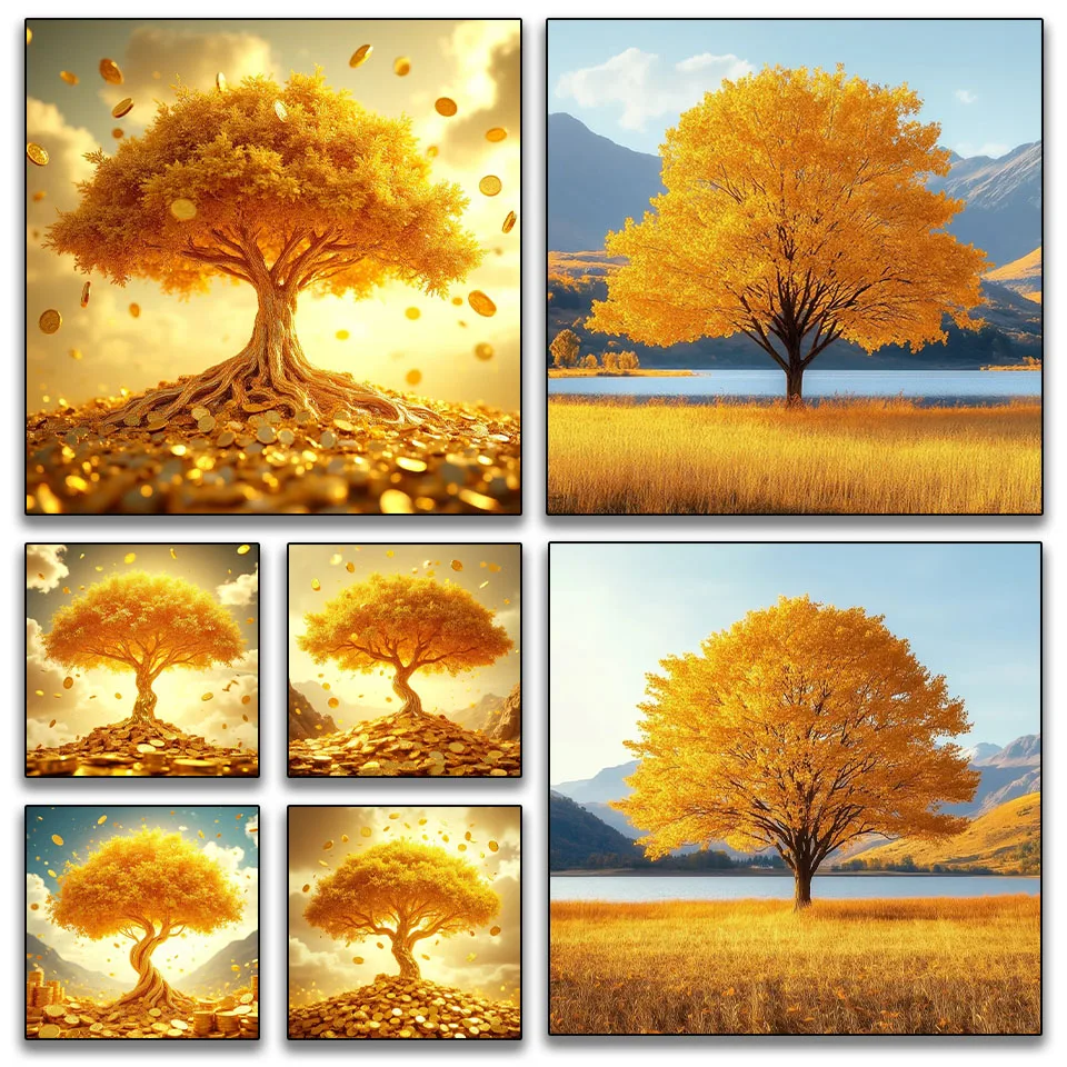 DIY diamond painting diamond mosaic Money tree embroidery 5D full drill square round rhinestone cross stitch kit home decoration