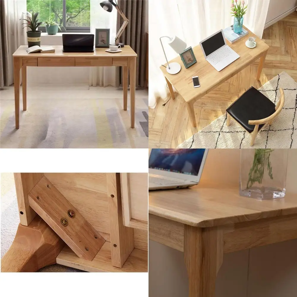 Solid Wood Desk Wit…