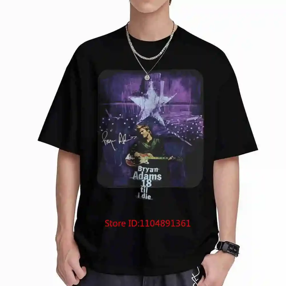 Bryan Adams 18 Til I Die Tour Short Sleeve Tee 100% Cotton T-Shirt