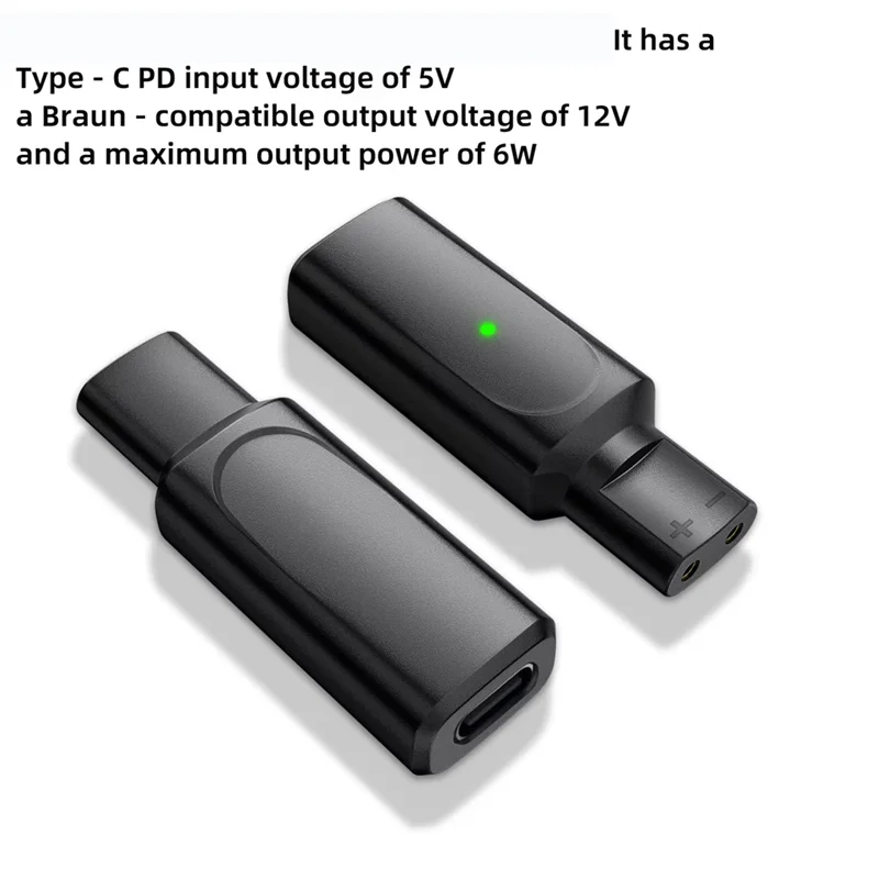 B86B-For Braun Series 3 5 7 9 6 1 XT5 12V Type-C Shaver Charger Adapter Charging Converter Electric Razor