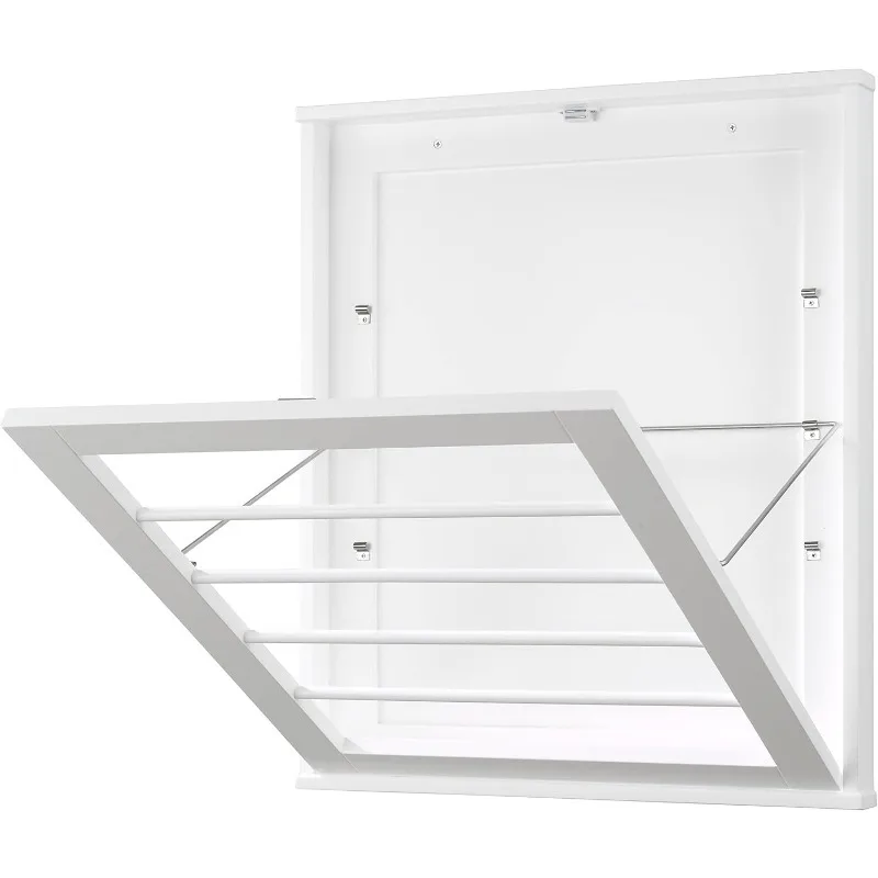 

Whitmor MDF, Wood, Steel Wall Mounted Drying Rack for Storage, White