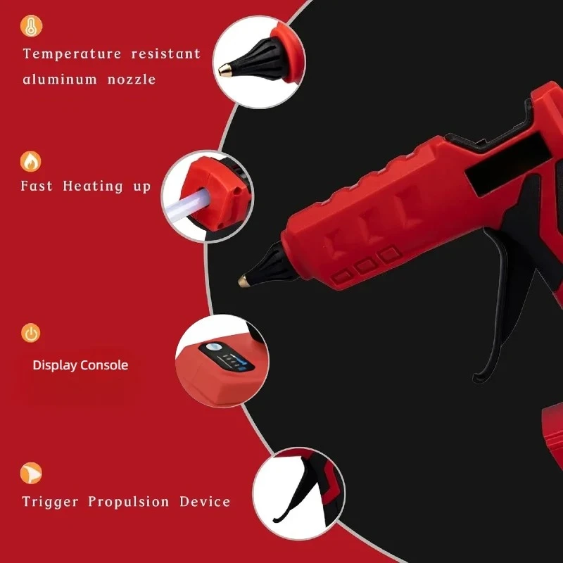 Pistolet à colle chaude sans fil Compatible avec bâton de colle de 11mm, outil de bricolage, pistolet à colle chaude électrique adapté à la batterie Milwaukee 18V