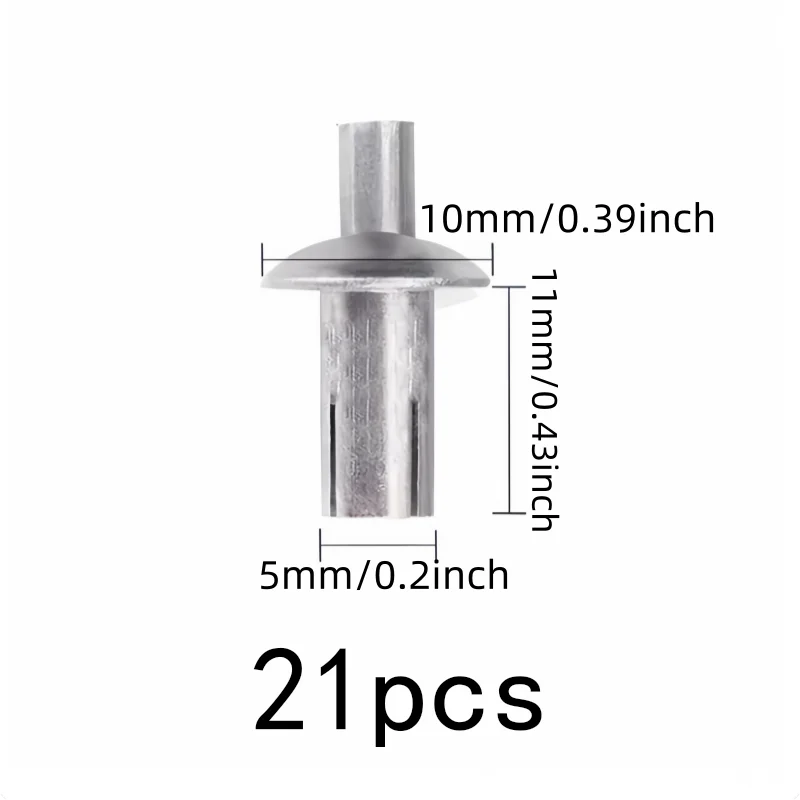 21 pcs 5*11mm Blind Hammer Rivets, Furniture Assembly, No Special Tools Required, Hammer Strike Installation