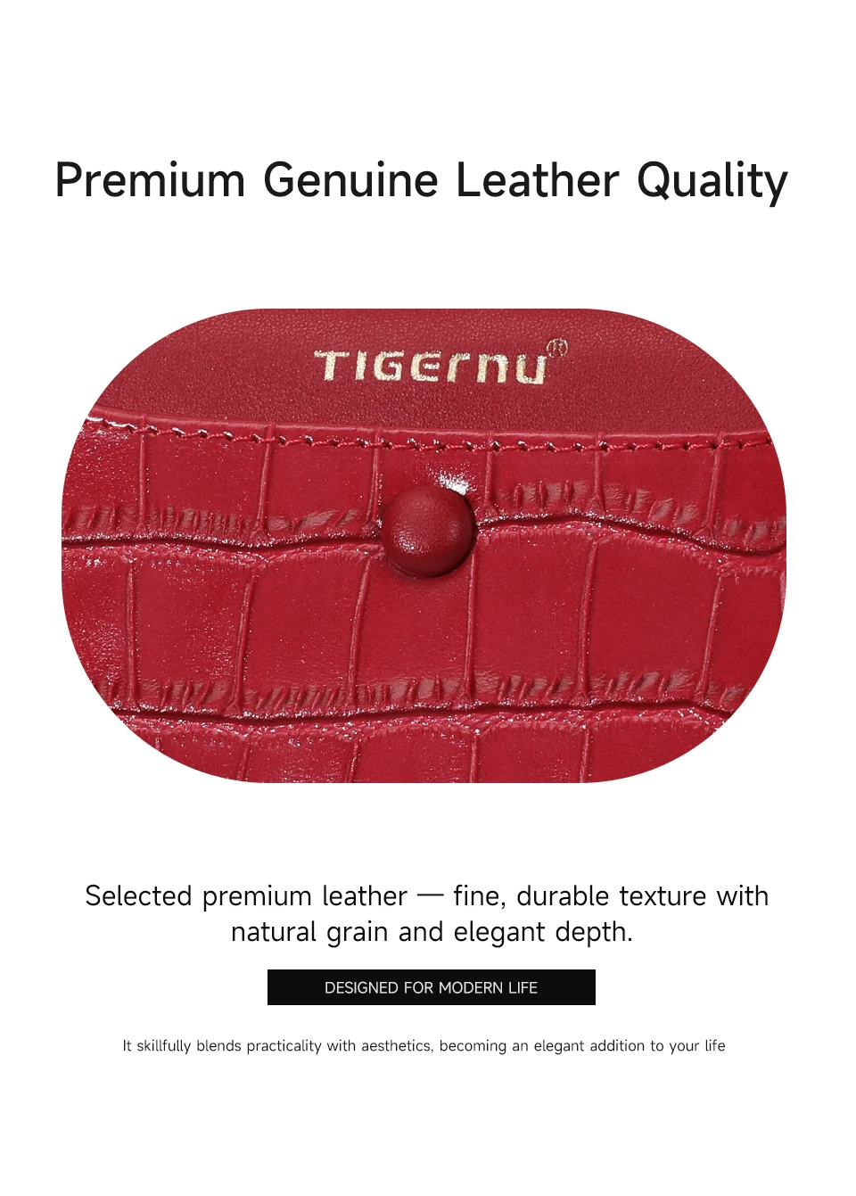 Tigernu Neue Geldbörse Frauen Mode Kurze Brieftasche Aus Echtem Leder Leichte ID Karte Halter Reise Bargeld Münze Tasche Mit Reißverschluss – Detail 5